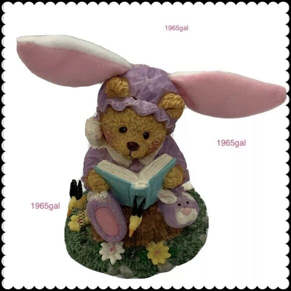Vintage Teddy Easter Bunny PJs Easter Decoration - Picture 1 of 10